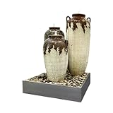 Gartenbrunnen Keramik-Wasserdekoration, Brunnen-Wasserspiel, Wasserzirkulations-Gartendekorationsbrunnen Gartenbrunnen (Color : A)