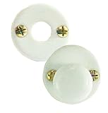 2 rosetas caballete de botón de condena de porcelana redonda blanca