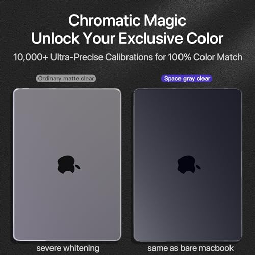 Image of Soonjet Invisible Armor for MacBook Air 15 inch Case M5 M4 M3 M2 2026-2023 | 100% Color Match, Space Gray Clear Matte, Protective Hard Shell, Laptop Cover, Ultra Thin, Anti Crack & Fingerprint & Scratch