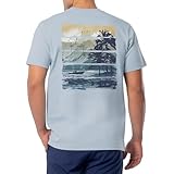 Guy Harvey Men’s Offshore Fish Collection Short Sleeve T-Shirt, Blue Fog/Horizon, Large