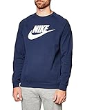  NIKE NSW Modern Crew Fleece, Sudadera Hombre, Midnight Navy/White, L