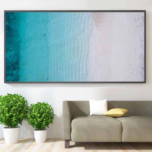 Salon à décorer ? Toile UUDEZO plage sereine 30x60cm cadre noir