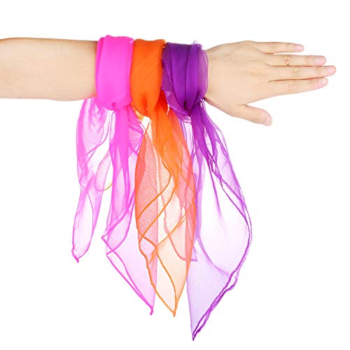 20 Colors Dance Scarves (28'' by 28''), Solid Color Juggling Scarves Square Magic Scarves Women's Handkerchief Scarf2