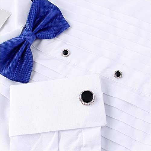 Hawson Crystal Cuff Links And Studs Set For Mens Tuxedo Shirts Wedding Accessories #TOP1