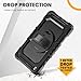 Timecity Case for Samsung Galaxy Tab A 8.0 2019 SM-T290/ T295/ T297, Full-Body Protective Case with Screen Protector, Swivel Stand/Handle Shoulder Strap Case for Kids Students, Black