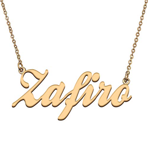 HUAN XUN Custom Personal Pendant Name Necklace Personalized My Best Friendship Gifts for Her Zafiro
