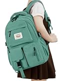 FIORETTO School Backpack for Teen Girls & Women with Compartment, Lightweight School Bag Bookbag with Multiple Pockets, Ideal for Middle High School, College, Travel, Dark Green 25L