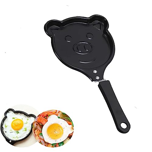 woojfcang Non Stick Crepe Pan,Omelette Pan,Mini Pancake Pan,Piglet Shape Frying Pan Fried Egg Pan for DIY Omelettes Pancakes and Sandwiches,Mini Pancake Maker for Home Kitchen