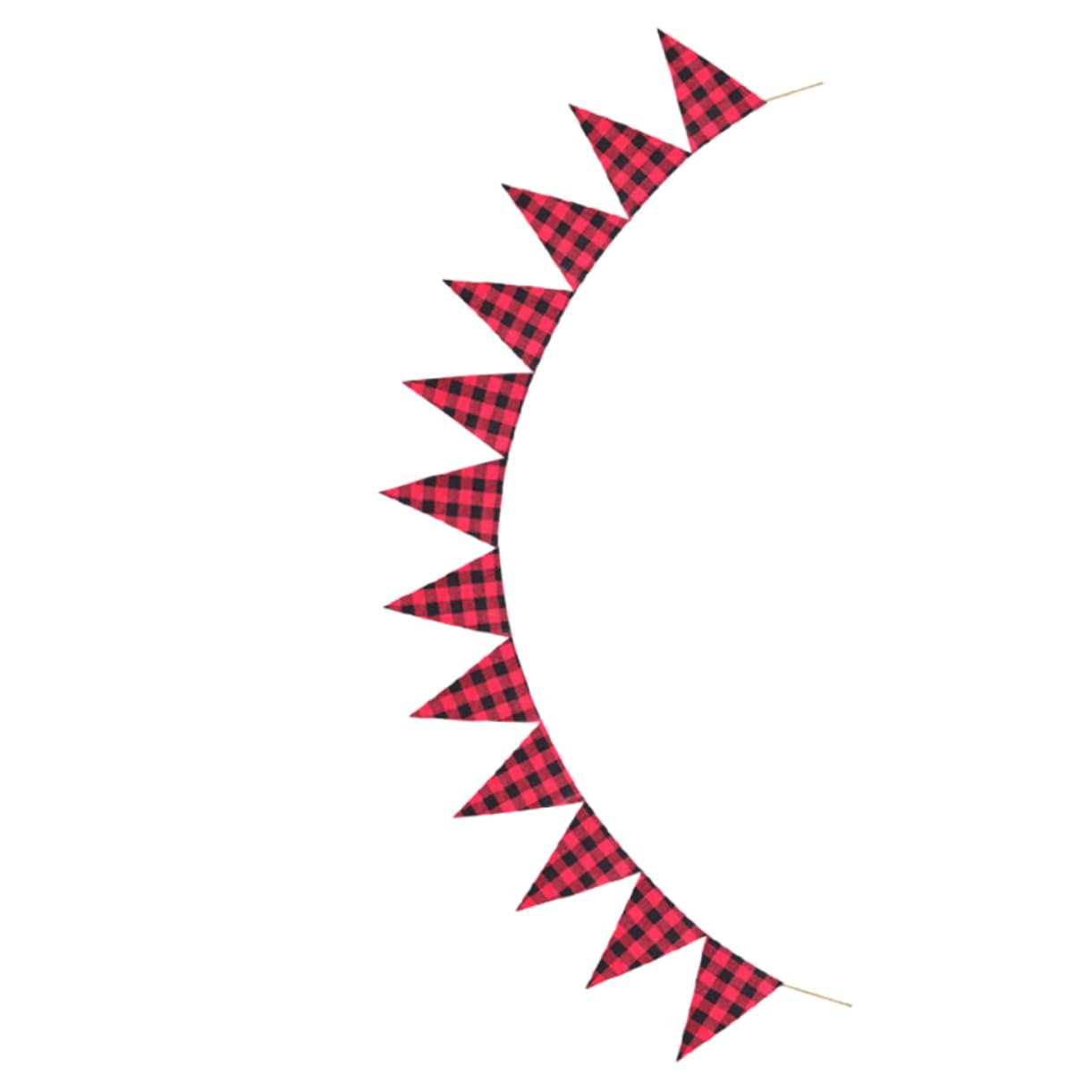 Abaodam 3piezas Banderín Decorativo De Triángulo Diseño Cuadros Rojos y Negros Para Fiestas y Celebraciones Al Aire