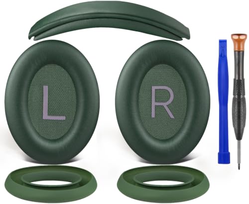 Image of SOULWIT Replacement Kit for Bose QuietComfort 45 (QC45) /Quiet Comfort 35 (QC35, QC35II) /QC SE /QC Wireless Headphones, Ear Pads Cushions + Headband + Silicone Earpads Cover Protector - Cypress Green