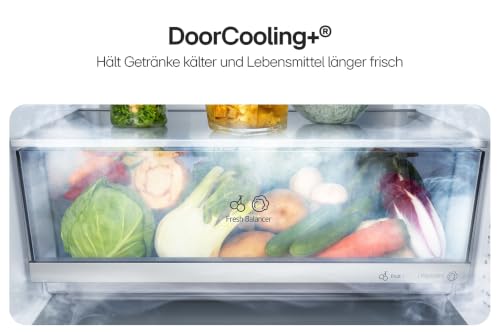 Foto von LG GBBS322CEV Fit&Max Kühl-/Gefrierkombination (375 L, Energieklasse C) vollintegrierbar oder freistehend mit FRESHConverter+, DoorCooling+ und Total No Frost, Schwarz