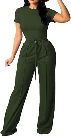 Ulovmi Womens 2 Piece Outfits Lounge Wide sets for women lounge setsLeg Pants Tracksuit sets for women lounge sets