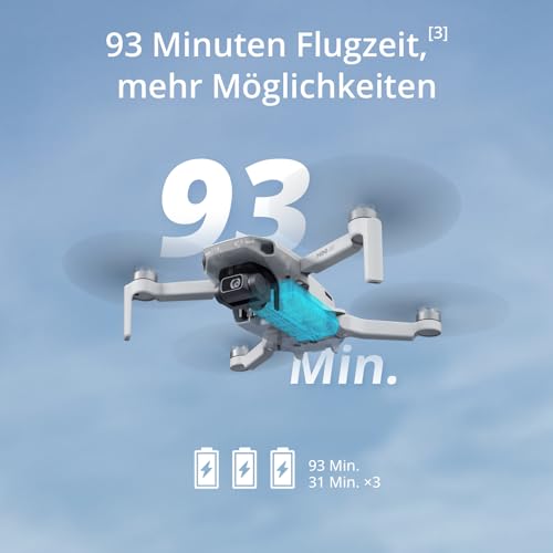 DJI Mini 4K Fly More Combo, Drohne mit 4K UHD Kamera für Erwachsene, unter 249 g, 3-Achsen Gimbal Stabilisierung, 10 km Videoübertragung, autom. Rückkehr, 3 Akkus für 93 min Flugzeit, C0, QuickShots – Bild 6