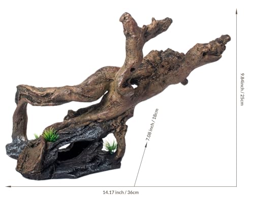 Image of Fish Tank Decorations Aquarium Decor Resin Artificial Tree Trunk Root (E)