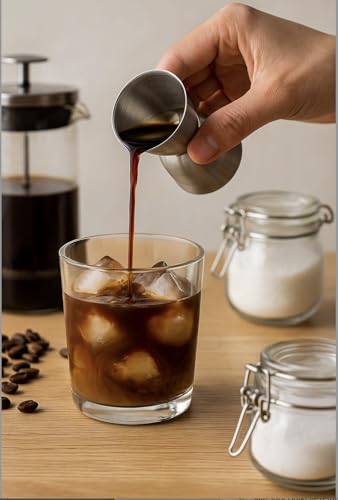 Image of Peg Measure Combo Pack - 30ml & 60ml Round Jigger | Dual-Sided Measuring Cup for Cocktails, Mocktails, Coffee & Daily Kitchen Use