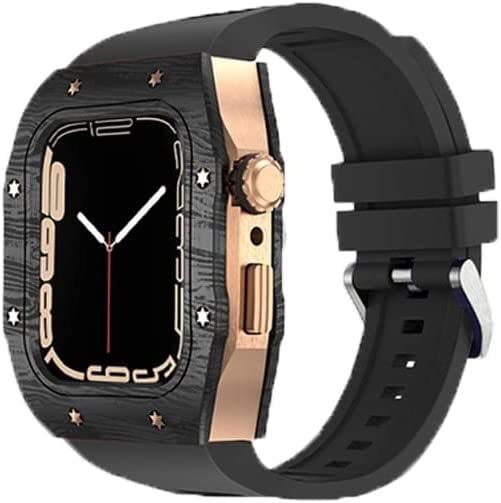 Kit de modification Apple Watch 45mm fibre de carbone bracelet fluorescent