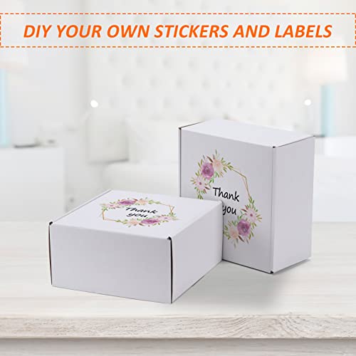 Image of HORLIMER 8x8x4 inches Shipping Boxes Set of 25, White Corrugated Cardboard Box Literature Mailer