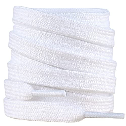 Asacam [1 Pairs Upgrade Shoe Laces for Flat/Sneakers, (2/5" x 24"-71") Avalible for Kids and Adults Sneakers (White 2, 24 Inch.)