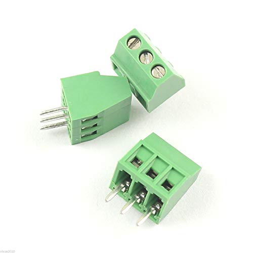 DBParts 20pcs 3-Pin (3 Pole) Plug-in Screw Terminal Block Connector 2.54mm 0.1