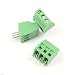 DBParts 20pcs 3-Pin (3 Pole) Plug-in Screw Terminal Block Connector 2.54mm 0.1" Pitch Panel PCB Mount DIY
