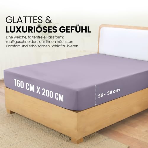 Utopia Bedding - Spannbettlaken 160x200cm - Lavendel – Ansicht 2