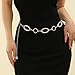 Waist Chain Belt Women Circle O-Ring Metal Link Body Chains Plus Size Gold Tone Chain Belt Fashion Waist Jewelry for Dress (Silver)