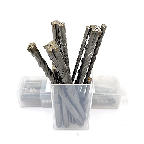 10 Pieces Carbide-Tipped Sds-Plus Rotary Hammer Drill Bit Set For Concrete，Brick,Block,Stone,Masonry #TOP5