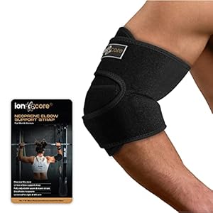 Ionocore® Neopreen Elleboogbrace – Tenniselleboog, Golferselleboog, Gewichtheffen – Beschermt gewrichten en onderarmen – Verstelbare brace voor mannen en vrouwen