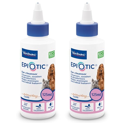 Virbac Epiotic Ohrreiniger für Tiere zur Ohrenpflege - Doppelpack - 2 x 125 ml