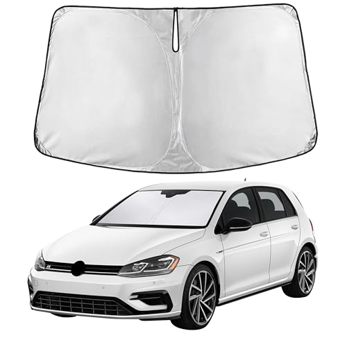 Image of EcoNour Windshield Sunshade Compatible for Volkswagen VW Golf MK7 2013-2016 2017 2018, Sun Visor for Front Windshield & Window Sun Shade Cover, UV Heat Blocker & Protector, Car Accessories