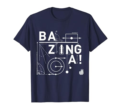 The Big Bang Theory Bazinga Chart T-Shirt, Homme, Bleu Marine, M