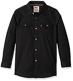 Levi's Boys' Big Denim Western Shirt, Black, L