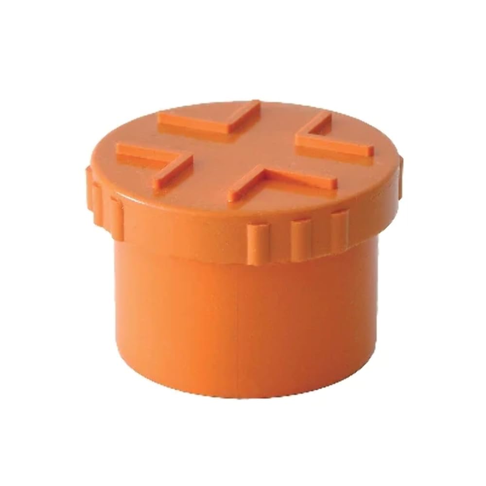 100mm Red PVC Screw Caps for Drain Pipes