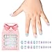 Kawyehu Kids Press on Nails Children Fake Nails Artificial Nail Tips Adhesive Full Cover Short False Fingernails for Girls Kids Nail Decoration (Glittering Pegasus)