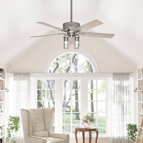 Image of Hunter - Astwood II Indoor Ceiling Fan With Light, Remote, 52-inch, Casual-style, 4-speed WhisperWind Motor, Ceiling Fans for living rooms, bedrooms, home offices, kitchens