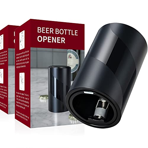 2 Pack Push Down-Pop Off Beer Bottle Opener With Magnetic Cap Catcher No Damage To Caps,Automatic Decapitator Beer/Soda Magnet Bottle Top Openers,One-Hand Easy/Funny Lid Open,Cool Bartender Tools #TOP7