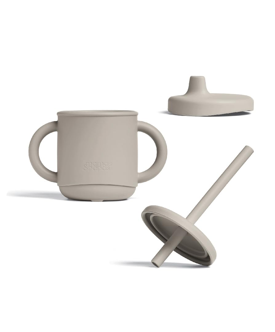 Mamas & Papas 4-in-1 Silicone Sippy Cup & Snack Pot (6-18 Months) - Truffle