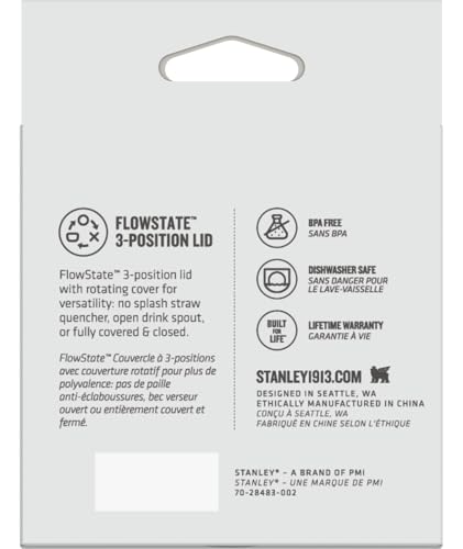 Image of Stanley Quencher Tumbler Lid | Twist on Flowstate 3-Position Lid Replacement for Tumbler with Handle | Accessory fits Stainless Steel Drinking Cup | BPA-Free