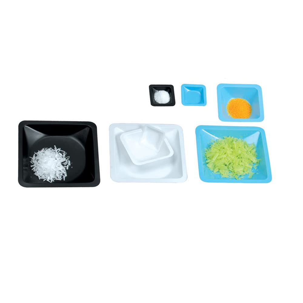 Heathrow HS1423CC Weigh Boat, Antistatic, Large, 140 mm x 140 mm x 22 mm, Black (Pack of 500)