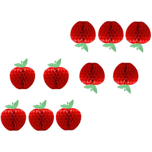 Adornos de frutos de panal rojo fáciles de montar, 10 unidades, decoración colgante estable para bodas, aulas, fiestas, fácil de montar, cinta adhesiva de doble cara, suministros de fiesta