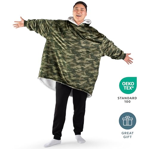 Image of Bare Home Wearable Blanket Hoodie - Soft Plush Sherpa - Warm and Cozy - Oversized Wearable Blanket