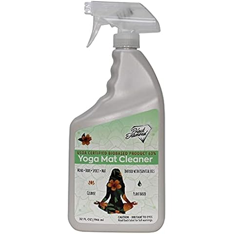 Black Diamond Stoneworks Yoga Mat Spray Cleaner: USDA Certified BIOBASED- Essential Oils, Safe for All Type of Materials, Exercise, Pilates, or Workout Mats. (1 quart) Cover