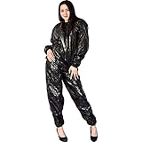 Honeylust - Gummig weicher Saunaanzug aus Vinyl in Gr. M-L - Schwitzanzug mit Hose + Oberteil - Hotsuit Schweißanzug - luftundurchlässig Sportanzug
