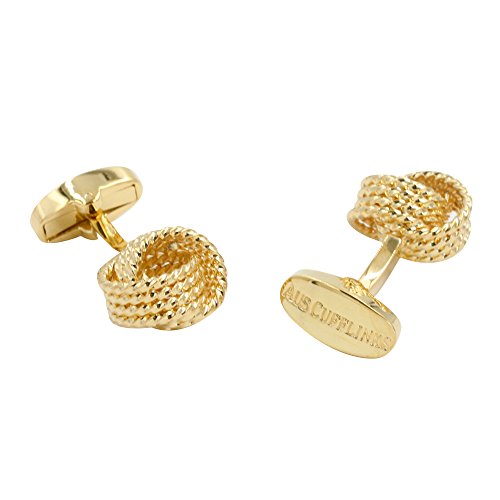 Mancuernillas de oro para hombre nudo dorado miniatura 4