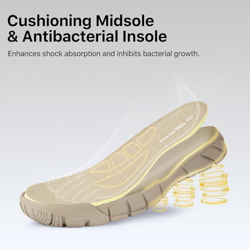 free soldier men39s durable work boots 6 inches lightweight waterproof hiking boots suede leather tactical bootstan 9