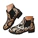 Women's Chelsea Boots Leather Fashion Lug Sole Chunky Heel Slip on Elastic Ankle Booties Butterfly Printed Casual Boots for Women Work Waterproof Outdoor Slip On Lightweight Comfortable Garden Shoes