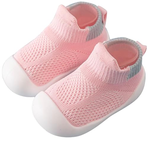 Aggroot Baby First Walking Shoes Children's Barefoot Shoes Crawling Shoes for Baby Girls Boys Shoes Breathable Trainers Baby Shoes Non-Slip, pink, 12-18 Months
