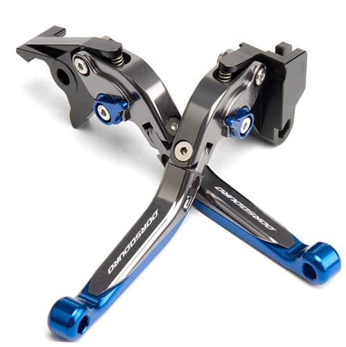 ESPEEDMTC Für Aprilia Dorsoduro 750 900 Modifizierte CNC Aluminiumlegierung Länge Einstellbare Faltbare Bremskupplung Hebel Zubehör (Blau)