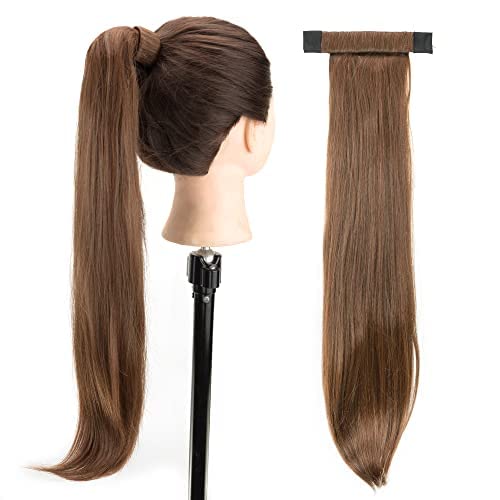 Miniatura 3 de IMISSU Novelly Design - Extensión de pelo largo ondulado con cola de caballo con diadema flexible (marrón claro)