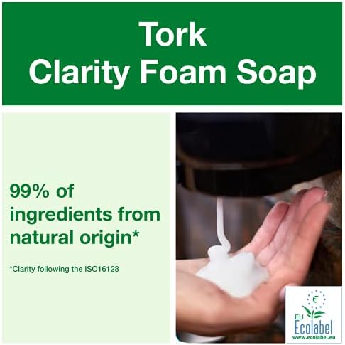 Tork Clarity Hand Soap Foam S4, 99 Percent of Ingredients from Natural Origin, 6 x 1000 ml, 520201